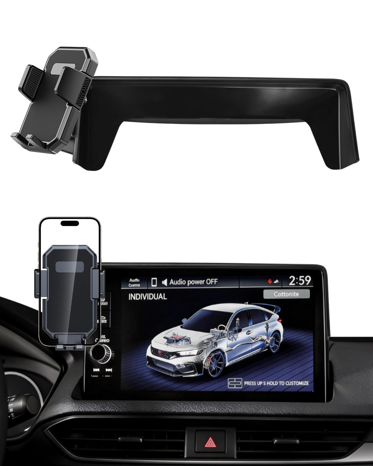 PZK Car Phone Mount for 11th Gen Honda Civic 2022-2026 Accessories 7/9-Inch