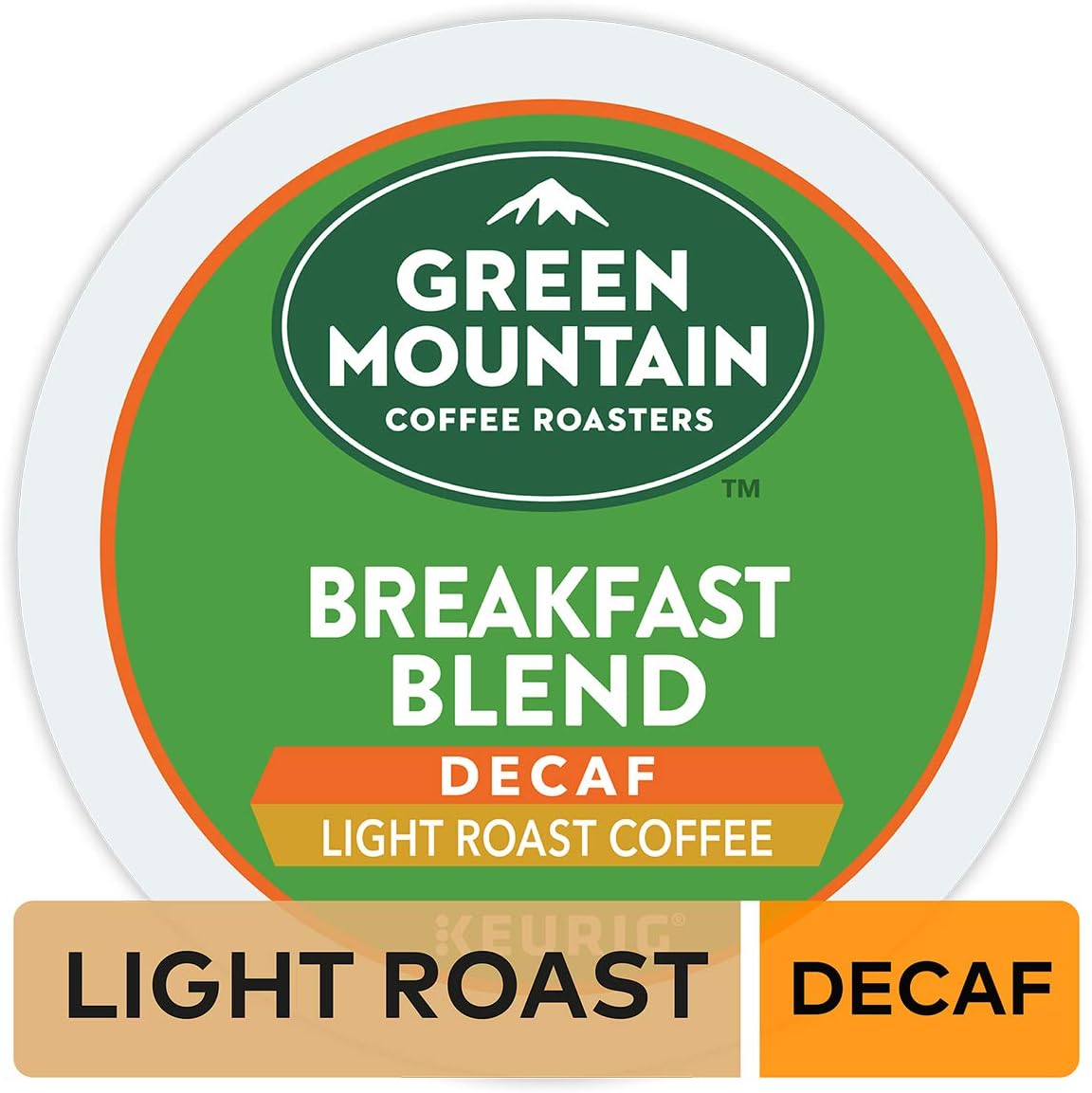 Green Mountain Coffee Breakfast Blend Decaf Keurig Single-Serve Light Roast Coffee K-Cup Pods, 32 Count