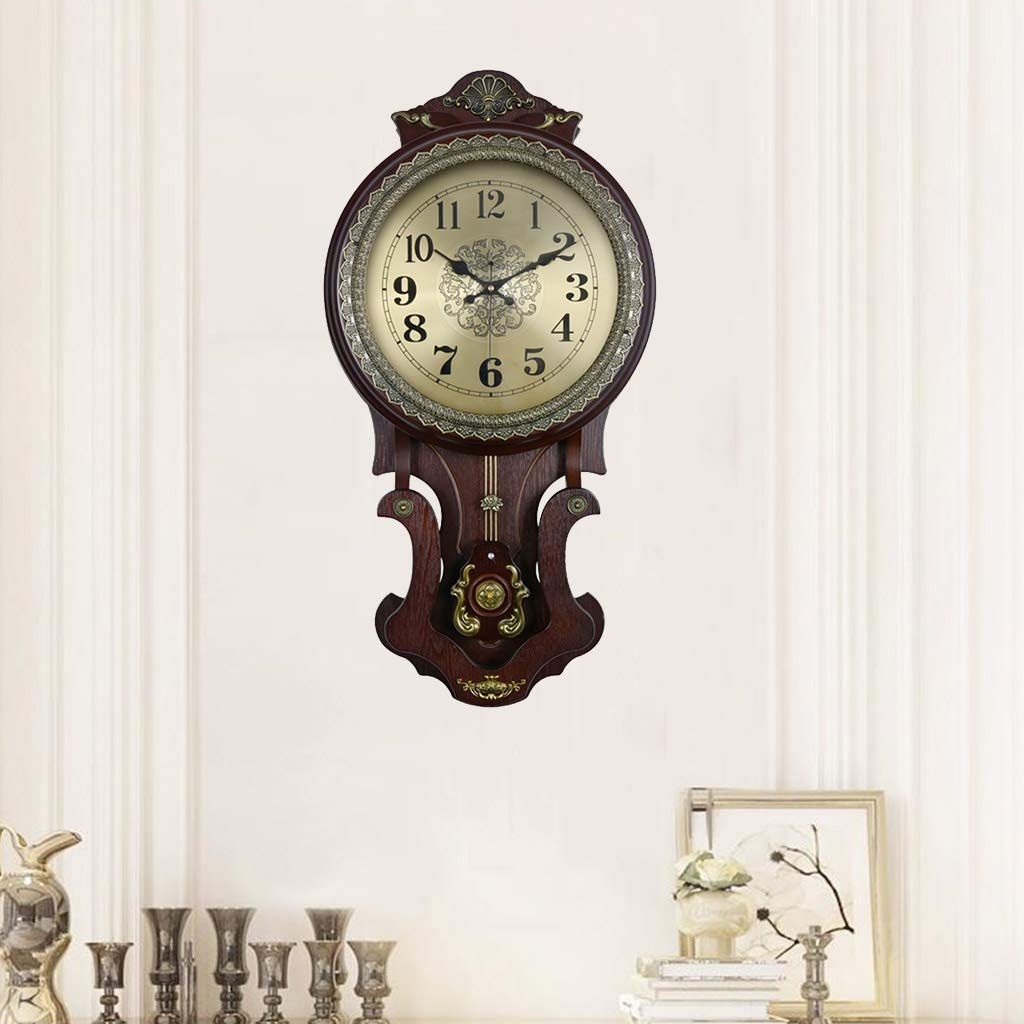 Amazon.co.jp: Vintage Pendulum Clock / Creative Wooden Wall