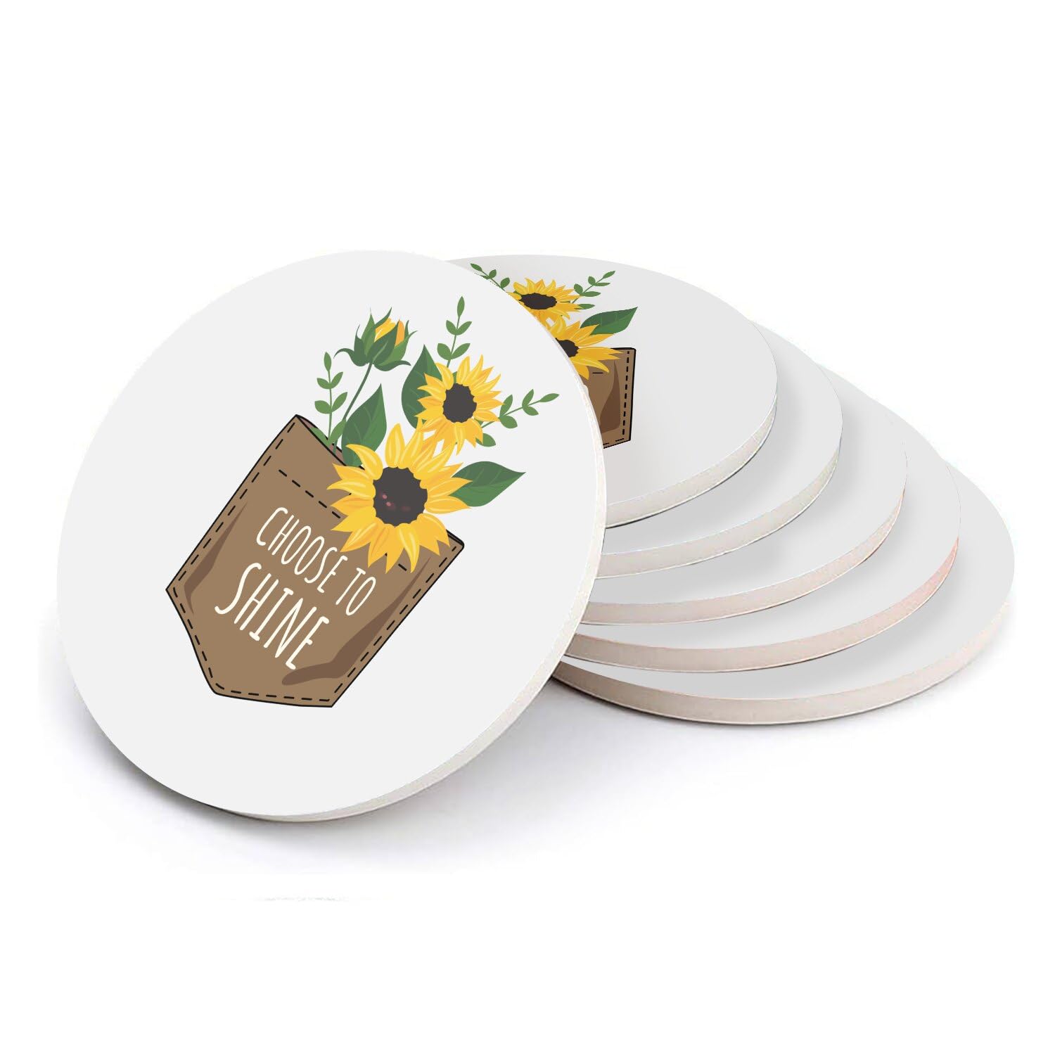 Sous-verre ronds en céramique anti-rayure et absorbant pour table