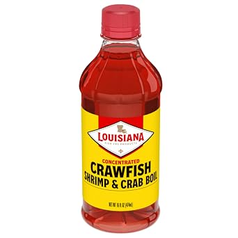Louisiana Fish Fry Products Crawfish, Shrimp & Crab Concentrated Liquid Boil Seasoning - Spicy & Delicious Seafood Complete Seasoning - Low Salt Cajun Seasoning 16 oz Pack of 1 Bottle