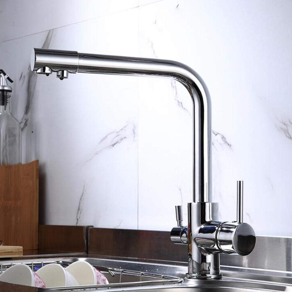 Spültischarmatur mit Filter, 360°-Drehung, Filtration, gereinigtes Wasser, Warm- und Kaltwasser, Küchenarmatur, AA, AA，A-A