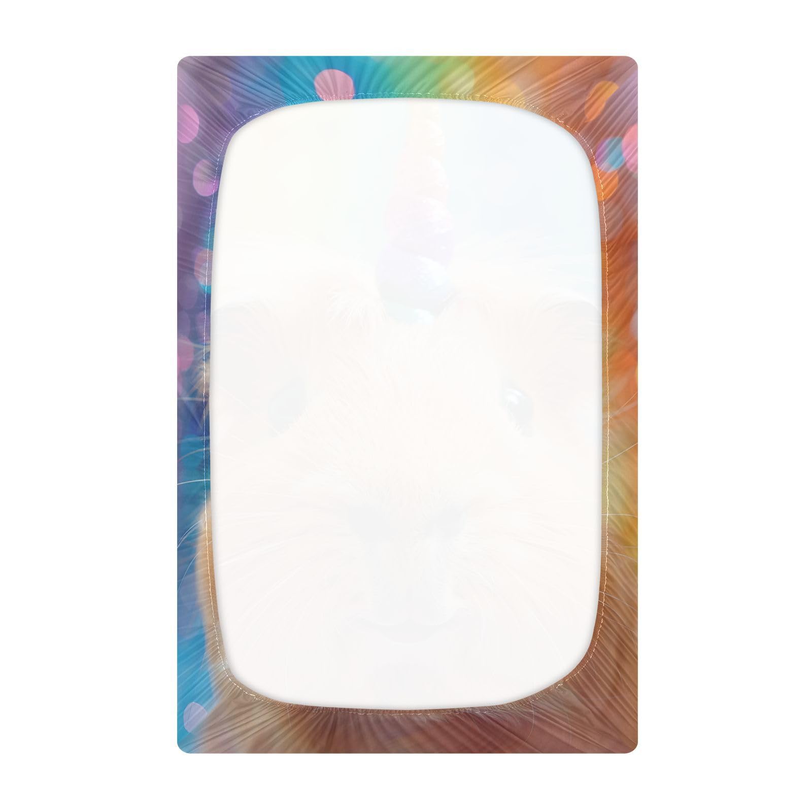 JIPONI Rainbow Guinea Pig Soft Playard Sheet- Pack & Play Sheets Fitted, Breathable Mattress Cover for Standard Size Play Yard, 39’x27’x5’