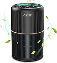 AIRTOK Purificador de Ar Hepa para Quarto de Casa com Esponjas Perfumadas | Filtro de Ar 4 em 1 H13 True Hepa para Odores de Pêlos de Animais de Estimação de Pó de Fumaça, Remoção de 99,97% A 0,1 Mícr