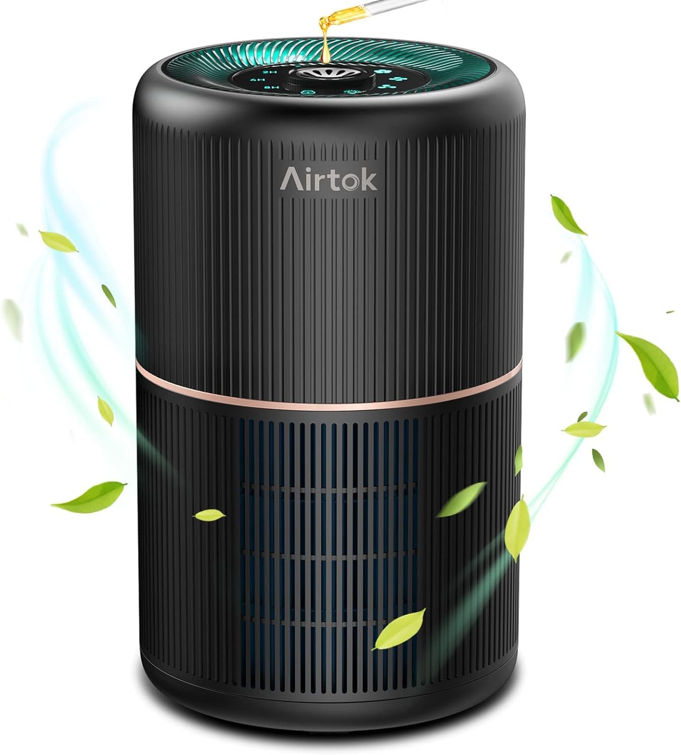AIRTOK HEPA Air Purifier for Home Bedroom with Fragrance Sponges 4-In-1 H13 True HEPA Air Filter for Smoke