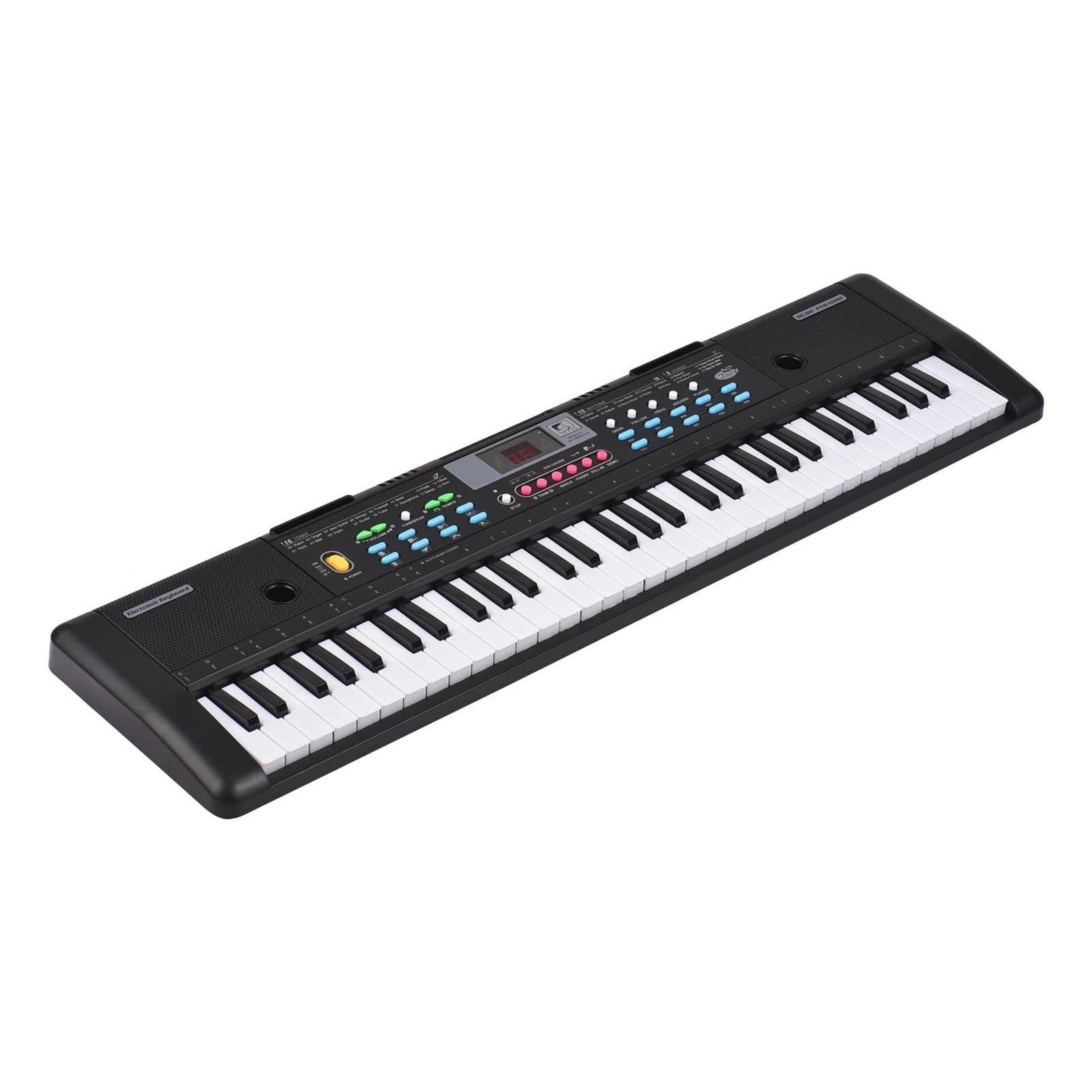 klawiatura elektryczna wielofunkcyjna 61 Klawiszy Pianino Elektryczne USB Z Mikrofonem Cyfrowy Wyświetlacz LED Wbudowane Podwójne Głośniki Stereo Instrument Klawiszowy
