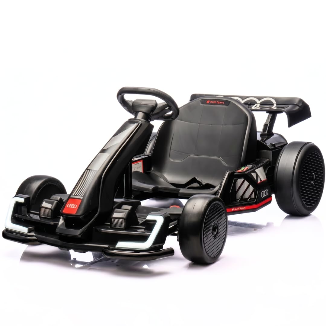 Audi Elektro-Gokart 24V, 6-12 Jahre, MP3, Soft-Start, Geschenkidee, Schwarz