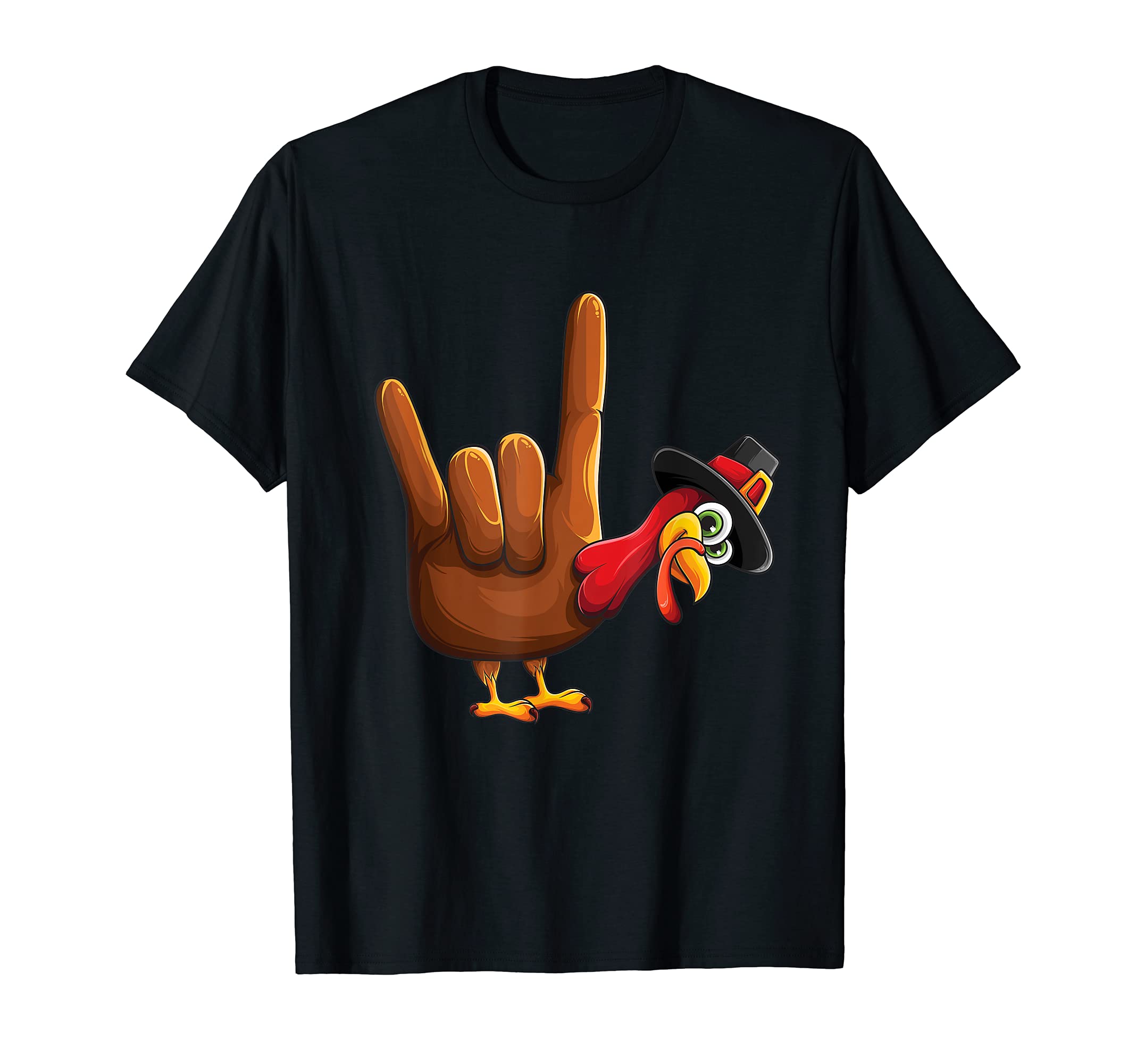 Hand Tukey American Sign Language I Love You Thanksgiving T-Shirt