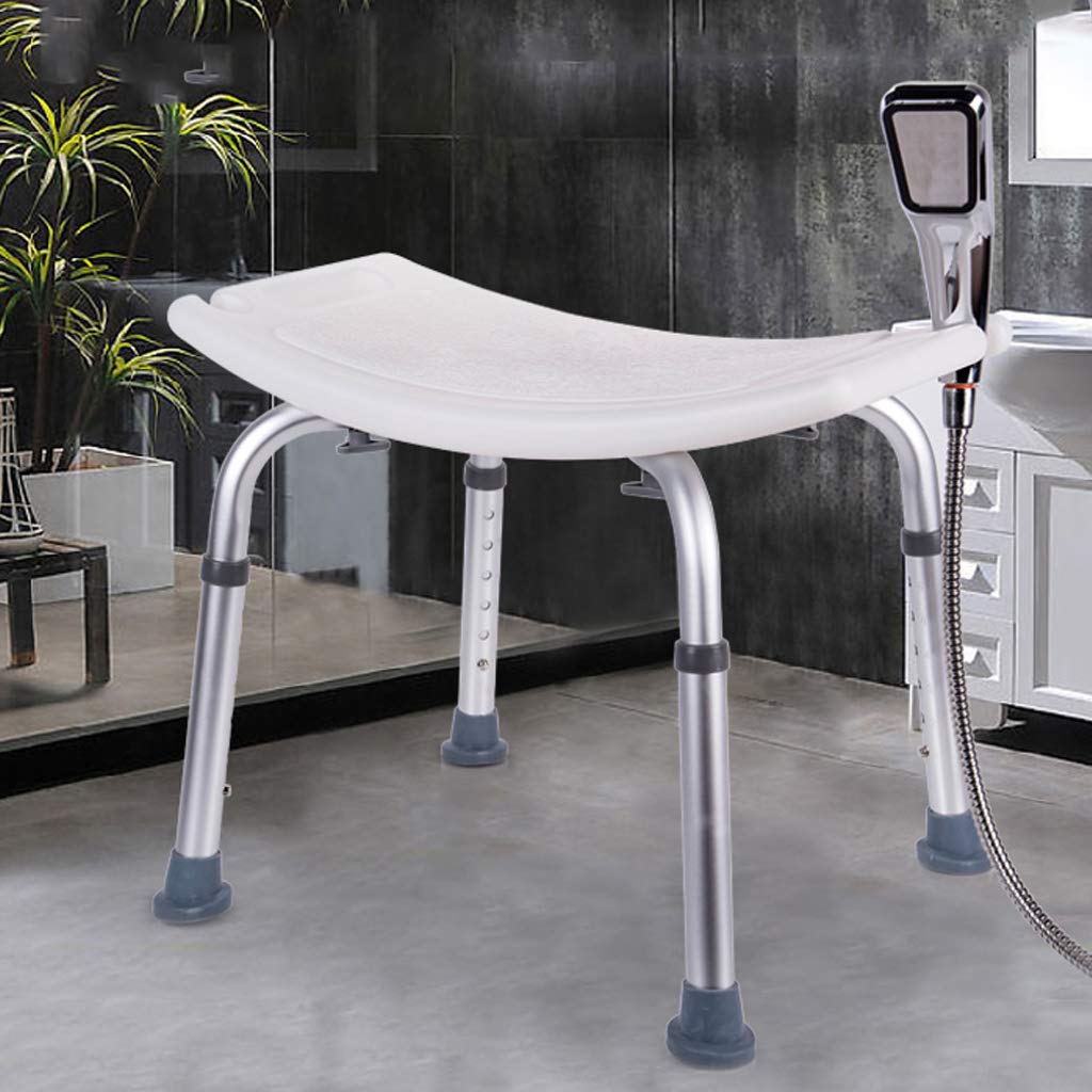 Ergonómico Asiento de Ducha Mujer Embarazada Taburete de baño Ajustable en 6 Alturas Antideslizante Banco de Ducha Marco de Aluminio Ancho para Ancianos y discapacitados Ayuda de baño