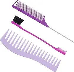 Conjunto de pente de cauda, conjunto de pente para pentear melhor aderência, fácil manuseio e transporte para alisar e pentear o cabelo