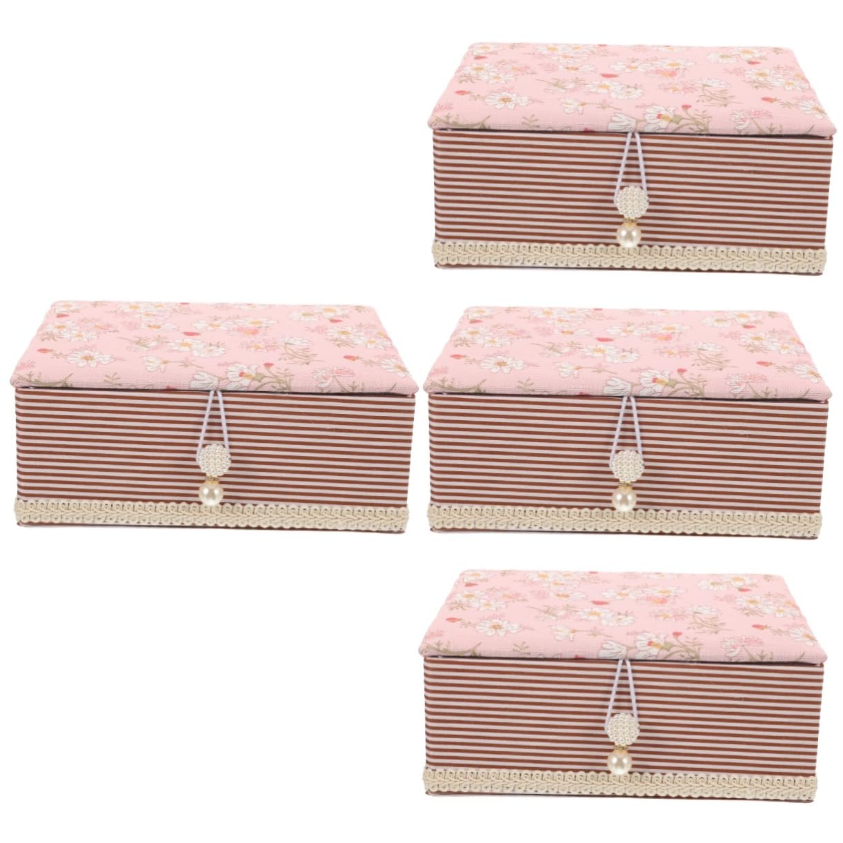 SEWACC 4piezas Caja De Costura Portátil Para y Alfileres Organizador De Tela Diseño Elegante Para Manualidades y Almacenamiento De Accesorios