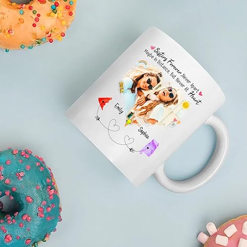 Miniatura 10 de Taza de café personalizada con texto en inglés "The Love Between Coffee" de 11 onzas de 15 onzas, regalo para Navidad, elige imagen, apodos,