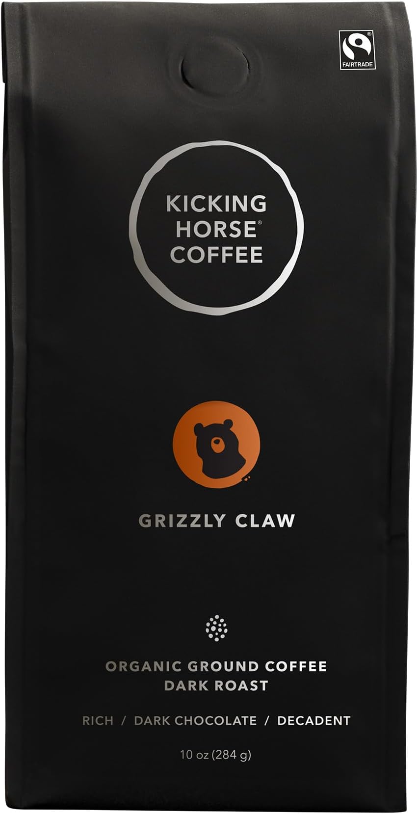 Kicking Horse Coffee - Organic - Ground - Grizzly Claw - Dark Roast - 10 oz - Case of 6