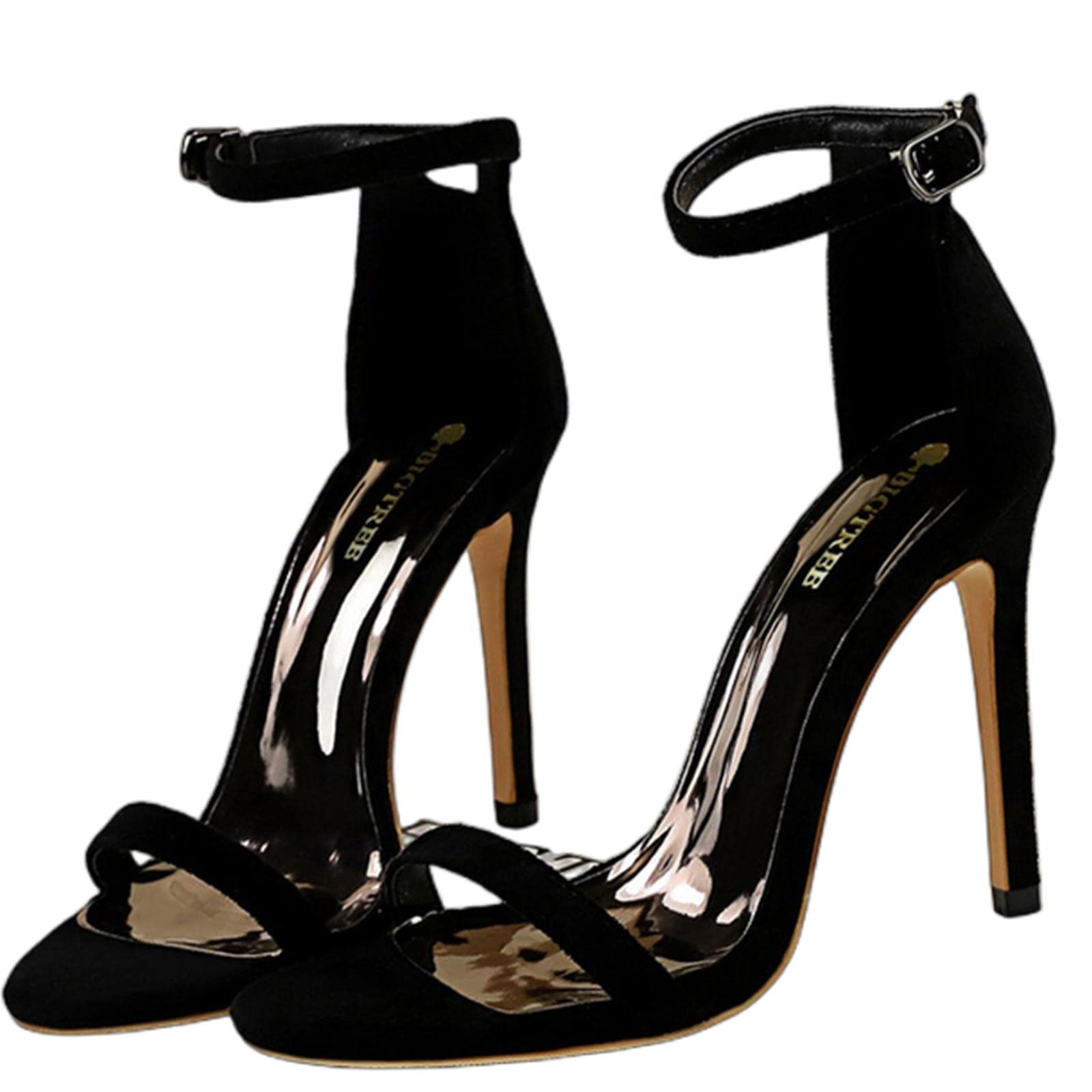 Scarpe Donna Tacco Donne 9 Cm Tacchi Alti Sandali Cristallini Cristallini da Sposa Tacchi da Sposa Sandles Glitter Ballo Elegante Cinturino in Raso Elegante