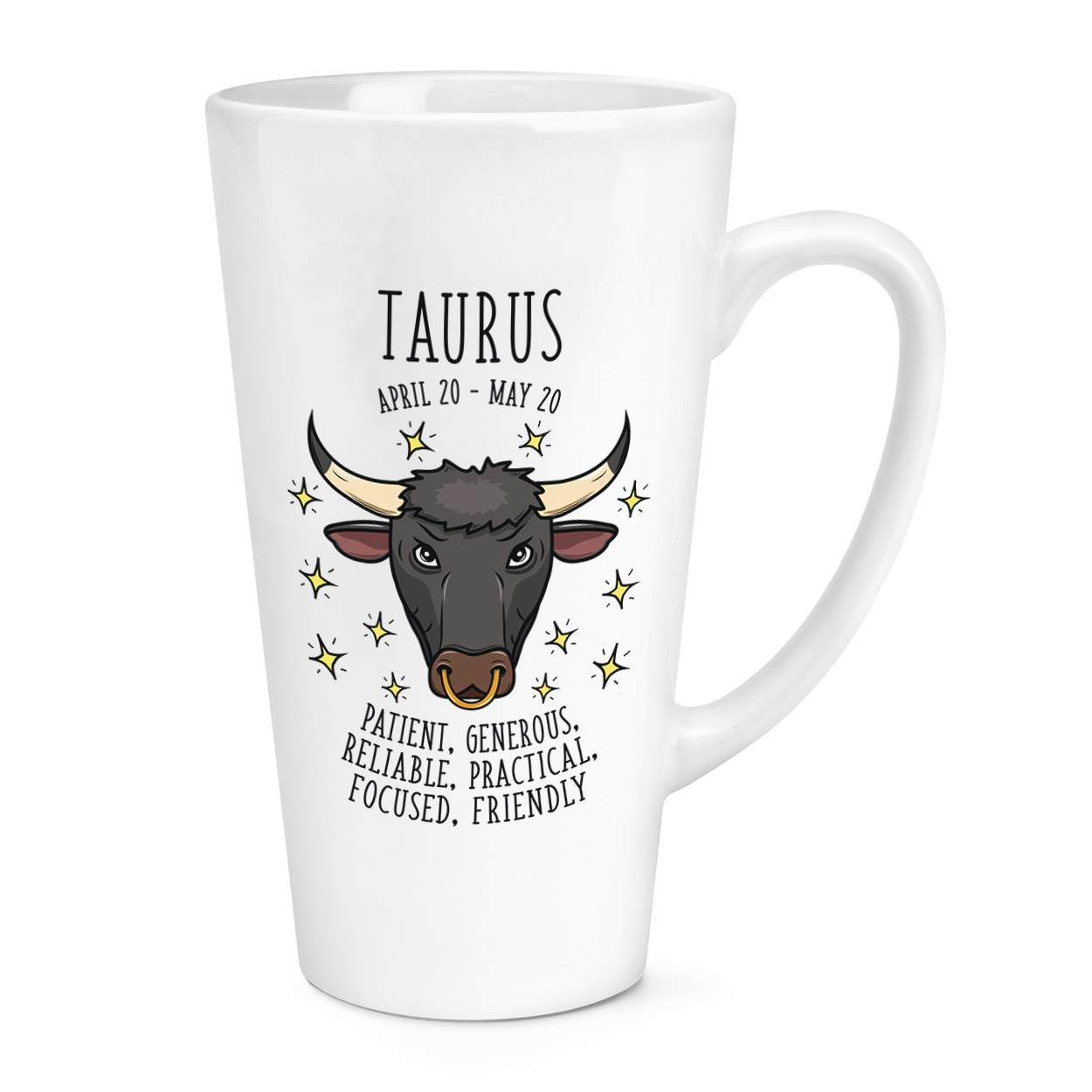 Gift Base White Taurus Horoscope 17Oz Large Latte Mug Cup