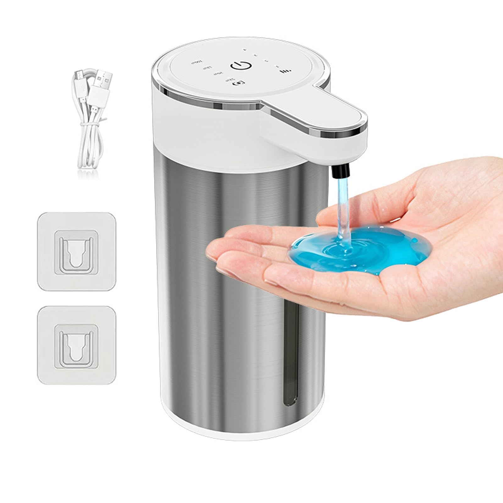 CUNZJIA Automatic Motion Activated Soap Dispenser with Adjustable Output 304 Stainless Steel Hands complimentary Liquid Soap Dis