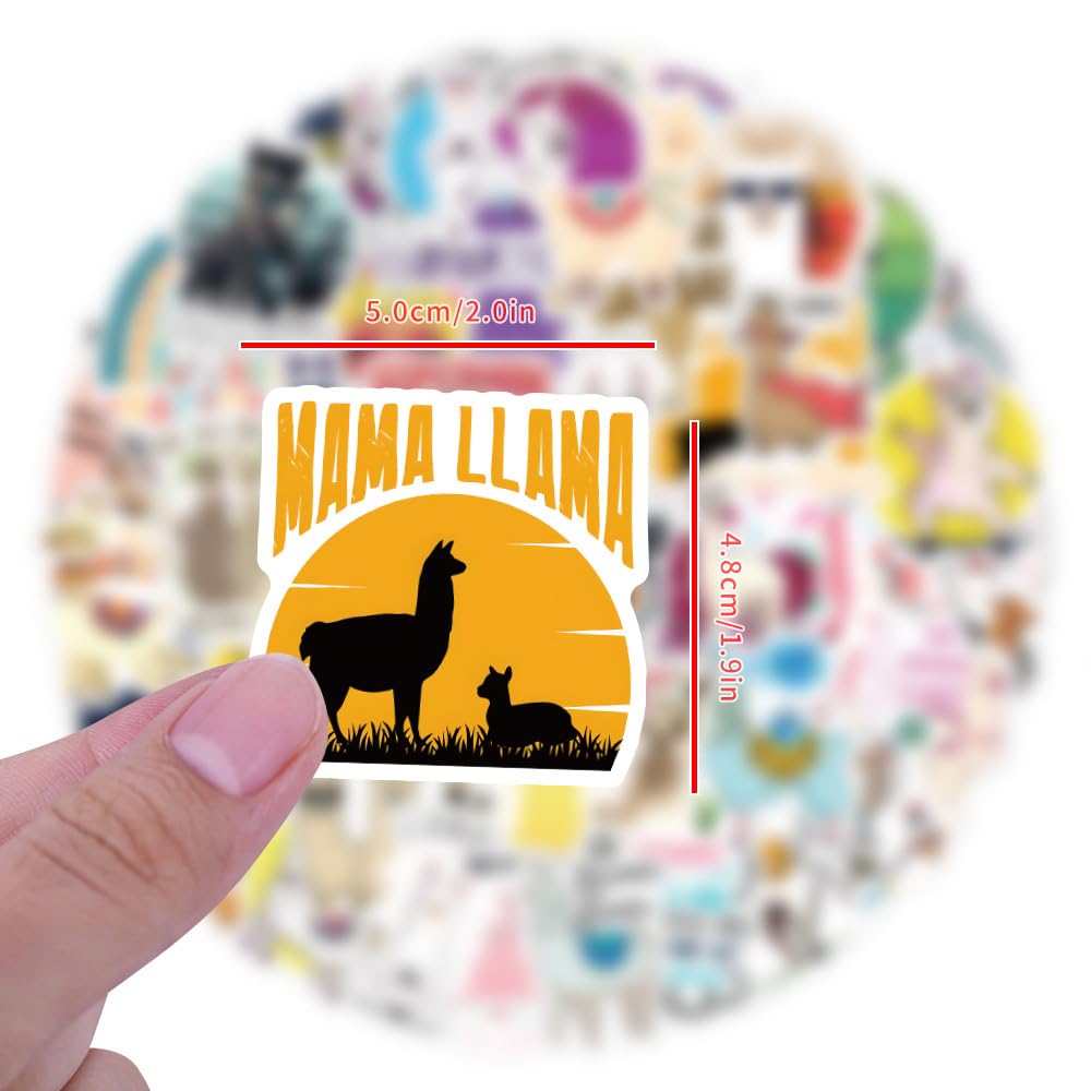 60Pcs Alpaca Stickers Laptop Car Scrapbook Phone Skateboard Suitcase Luggage Bike Lama Glama Stickers Vinyl Waterproof Aesthetic Personalised Stickers for Teens Boys Girls Adults Children - Image 4