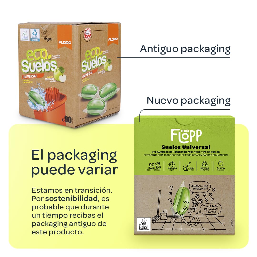 Fregasuelos Universal Ecológico 92 Cápsulas Aroma Manzana EU Ecolabel Concentrado