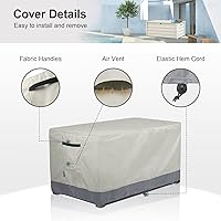 Vista 4 de Cubierta para caja de patio, impermeable, rectangular, para banco, de almacenamiento, 46 pulgadas de largo x 22 pulgadas de ancho x 24 pulgadas