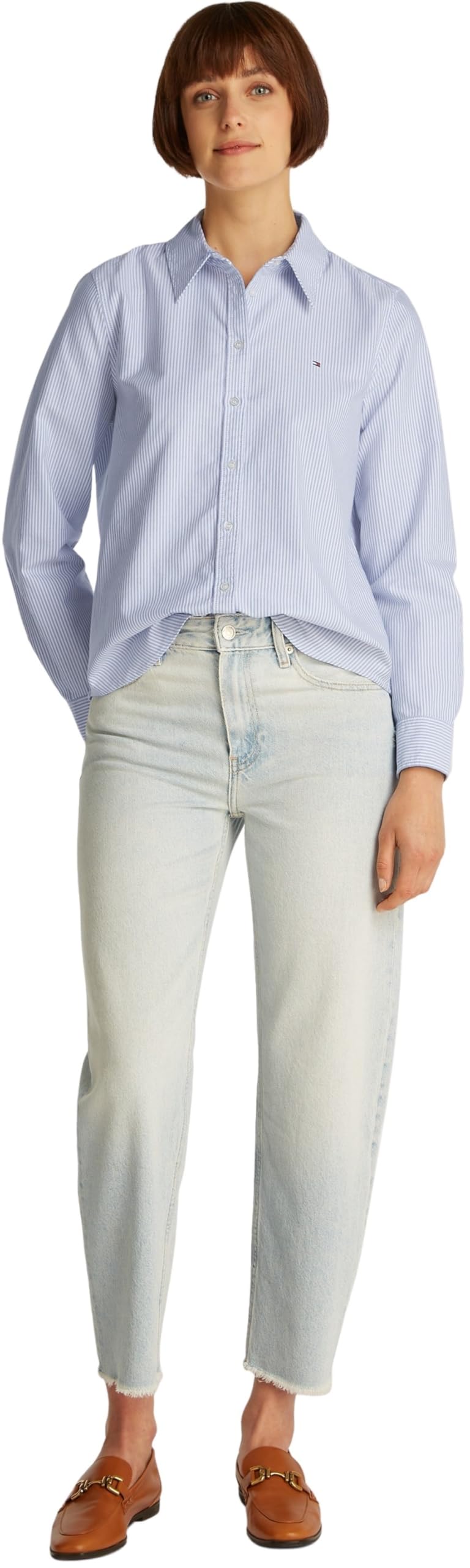 Tommy Hilfiger OXFORD RELAKSOWANA KOSZULA FIT WW0WW46111 Kobiety Oxford Relaxed Fit Shirt Ww0ww46111