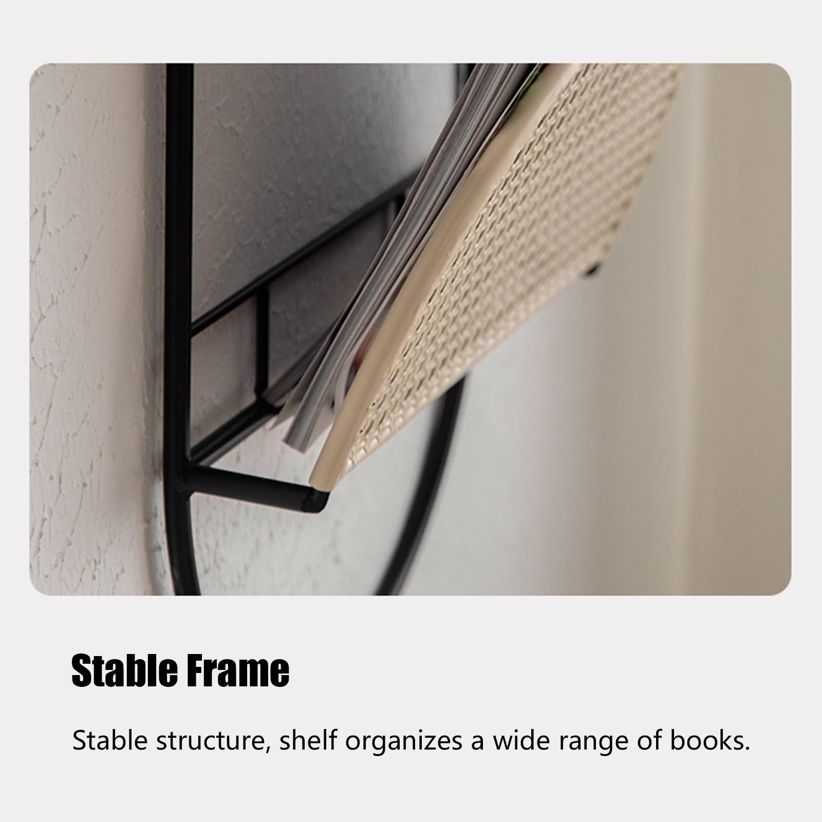 Porta riviste da Parete in Metallo, Porta brochure con griglia in Rattan Aperta, Porta giornali, Organizer per riporre Libri, libreria sospesa per Ingresso e Ufficio