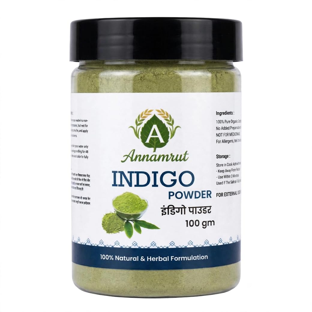 Indigo Powder for Hair, 100g | Natural Indigo Leaf for Hair Coloring | Herbal Hair Color for Dark Brown to Black Shades When Used with Henna | For External Use Only-image-29