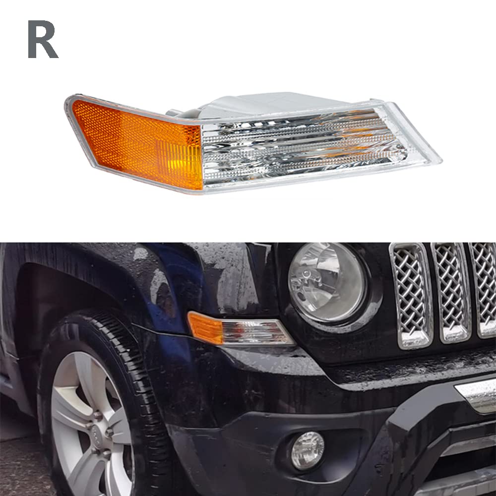 Baceyong Boîtier de feu de stationnement (droite), assemblage de lampe de voyant de signal, 68004181AB Compatible avec Jeep Patriot 2007-2017