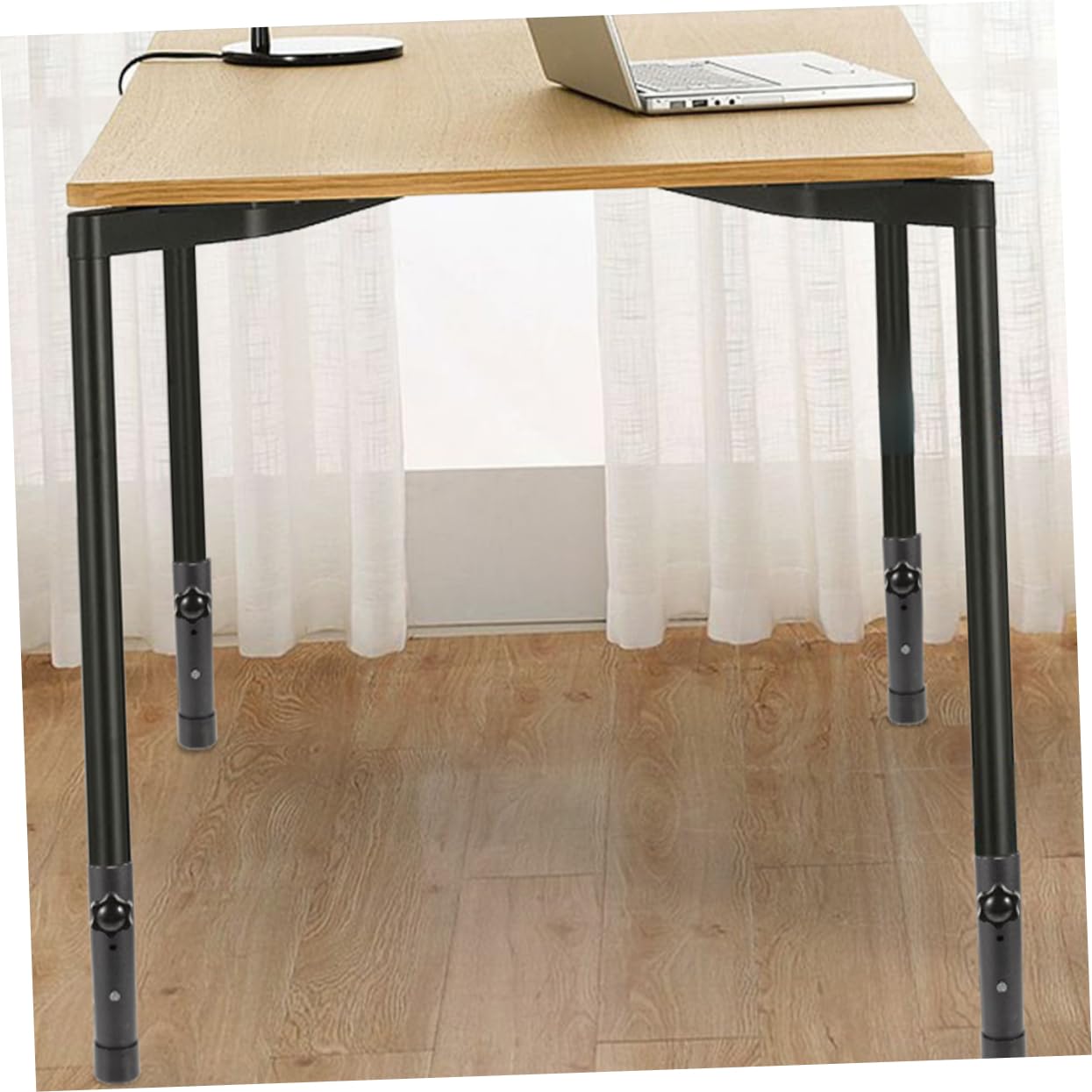 Extensor de Altura para Patas de Mesa de Acero Inoxidable 4 Piezas | Negro, Diseño Estable y Altura Regulable, Apto para Mesa y Banco de Trabajo