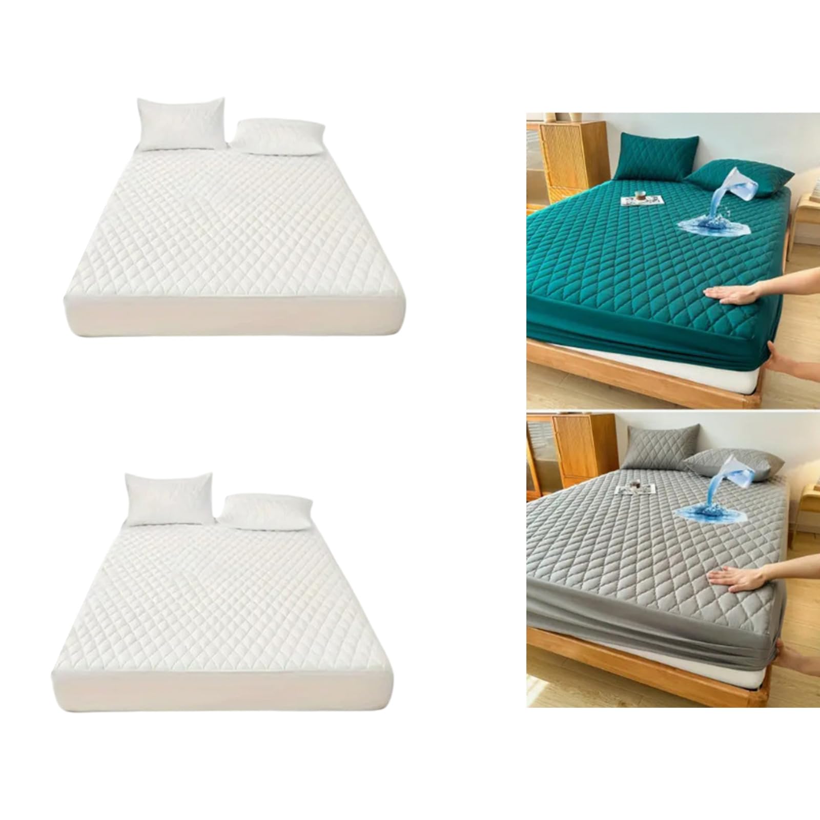 Coprimaterasso con design trapuntato profondamente aderente, per un comfort e impermeabilizzazione, impermeabile