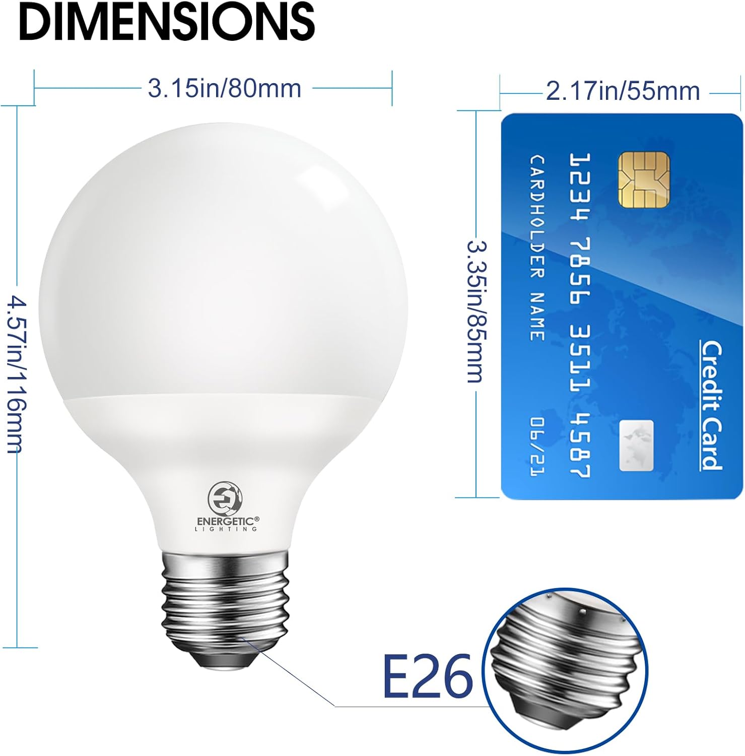 Vanity Globe Light Bulbs G25 LED for Indoor Bathroom Mirror Living Area, 5000K Daylight, Dimmable 600 Lumens, 6W, E26 Base, Round Frosted Classic Ambient Decorative Bulb, ETL Listed, 8-Pack