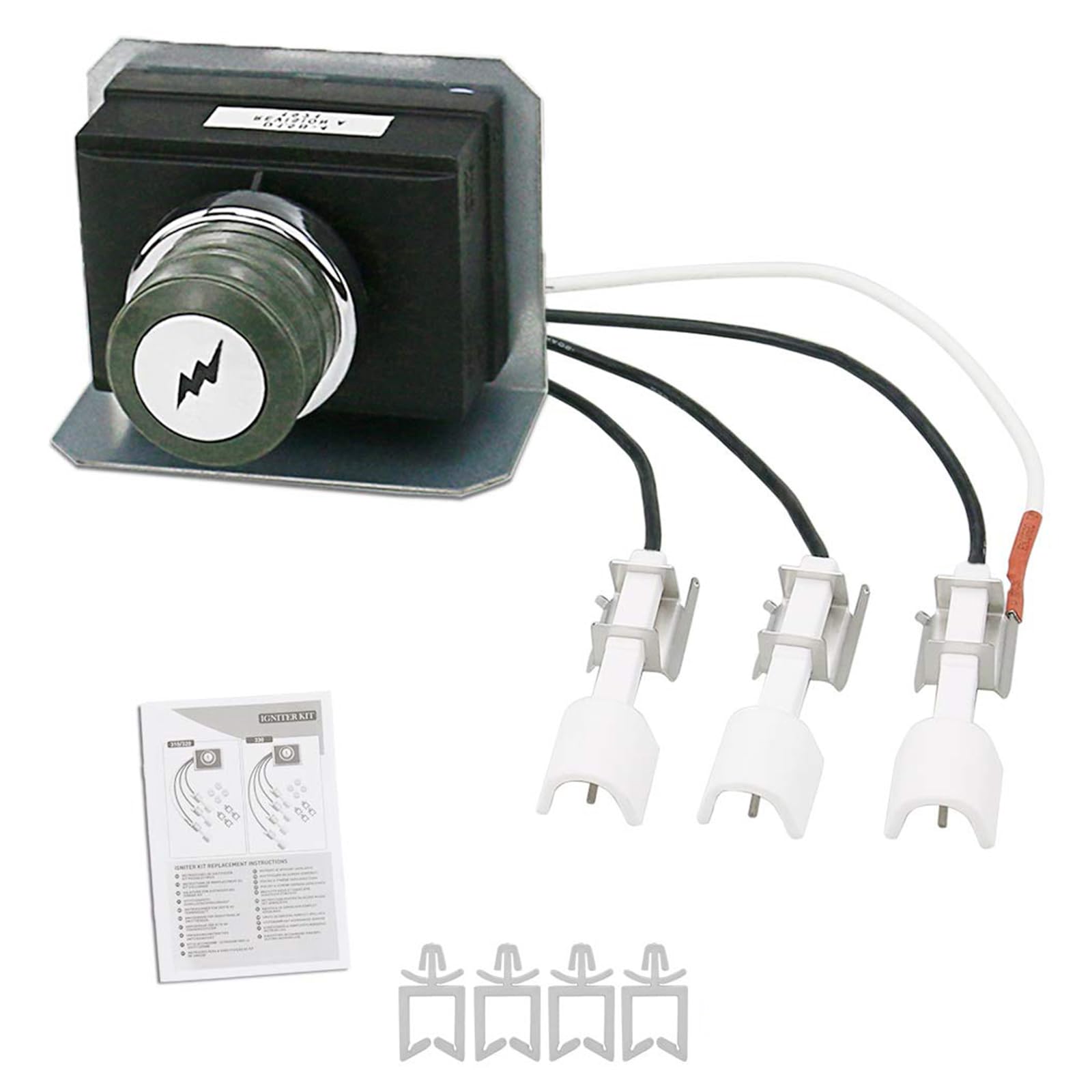 GFTIME 7628 Kit D'allumage pour Barbecues à Gaz Weber Genesis 310 & 320 avec Commande Avant (2011 - Plus récent), Allumeur électronique, D'allumage D'électrodes pour Weber Genesis 300 Series