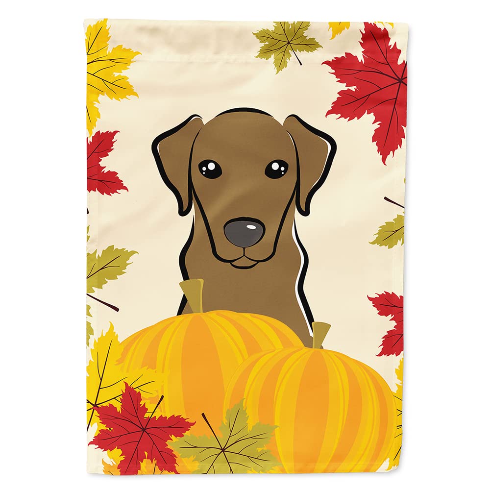 Drapeau Labrador chocolat Thanksgiving grand format en toile exclusive Caroline's Treasures