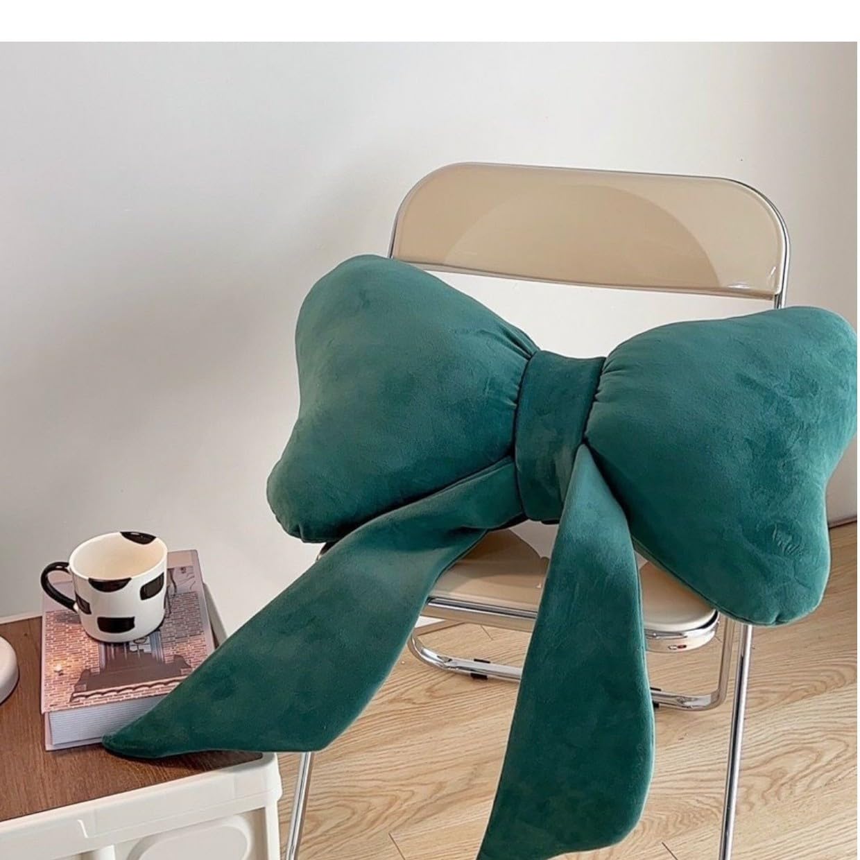 Tosopa Green Giant Bow Pillow - Detachable Bowknot Cushion For Bed & Sofa - Back Support Throw Pillow For Office Chair - Modern Car Interior & Living Room Decor, 70 * 50Cm (Green)