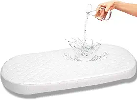 Colchão para berço de bebê (Oval, 38 x 76) para recém-nascidos, confortável, respirável, fácil de limpar, hipoalergênico, impermeável, feito nos EUA