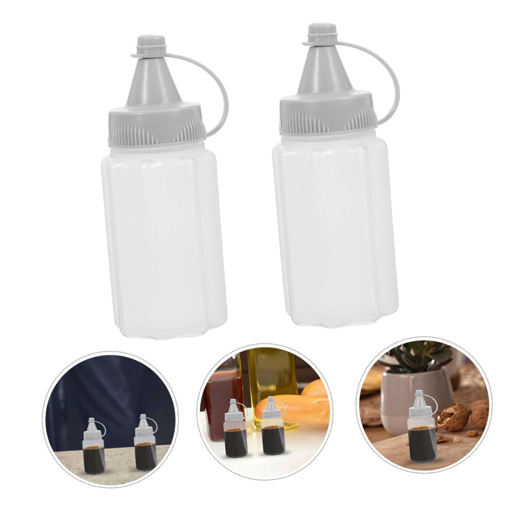 Mikinona 4pcs Pp Squeezing Bottles For Sauce Sauce Storage Bottles Dark Grey Dressing Squeeze Bottles Tomato Ketchup Bottles