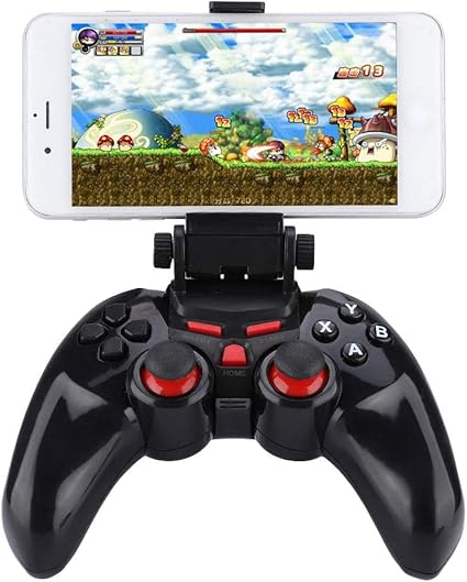 Amazon Co Jp Bluetoothゲームパッド ワイヤレスゲームコントローラゲームハンドル 調整可能なクランプホルダー付きジョイスティック ゲームパッド 携帯電話向けの高感度 パソコン 周辺機器