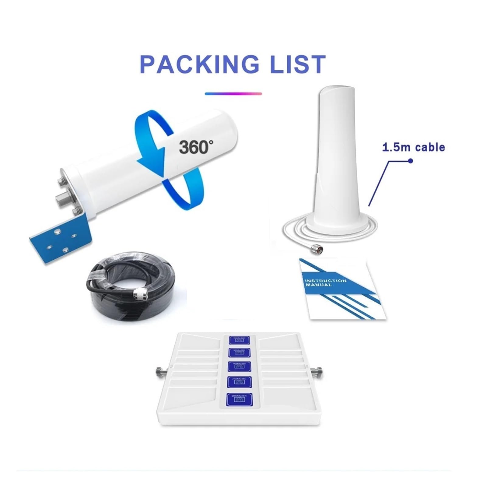 Amplificador De Señal Banda LTE 5G 800 900 1800 2100 2600 700 850 1900 2G 3G R Kit Repetidor Celular Cobertura más amplia(B20 B8 B3 B1 B7)