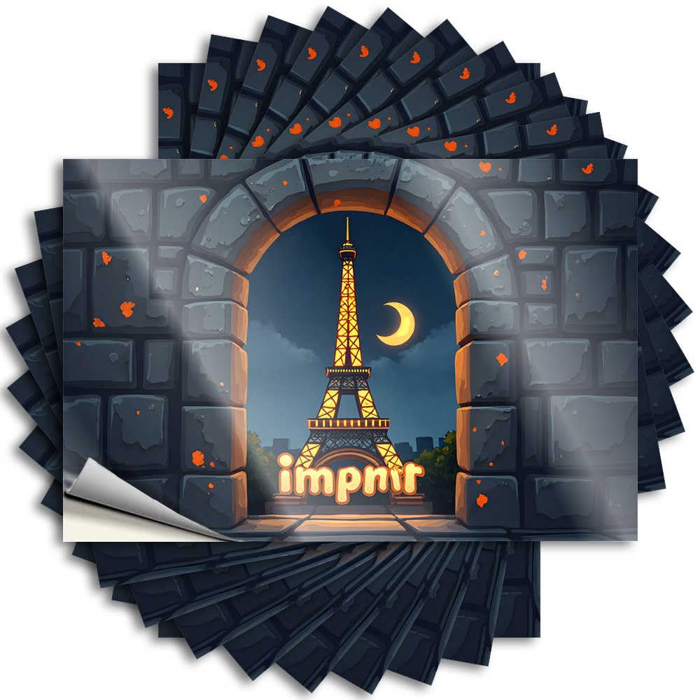 Parisian Nights: Eiffel Tower Glow in The City Skyline Water Autumn - Home Decor Gifts Funny Sticker Self Adhesive Sticker(6X9CM)