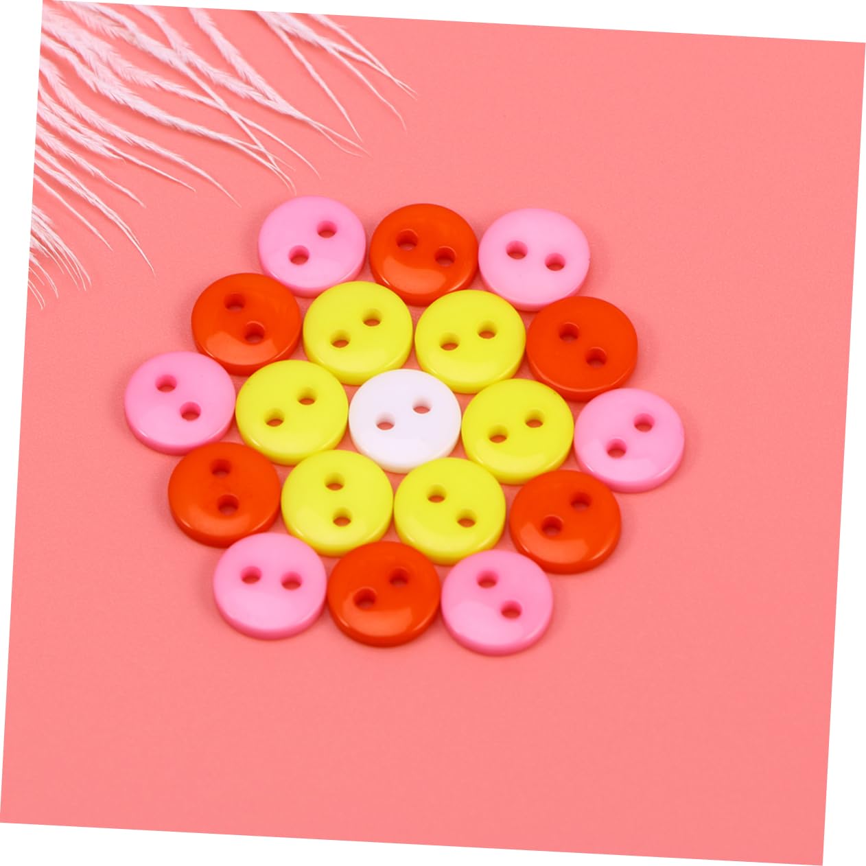 SHINEOFI 2250pezzi Bottoni Resina Colorata Per Ragazzo Ragazza Di Bottoni Rotondi Per Cucito e Fai Da Te Accessori Creativi Per Abbigliamento Infantile e Scrapbooking Due Occhi Confezione