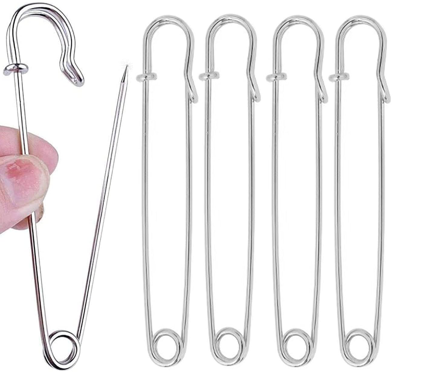 50 Pcs Large Safety Pins 3 Inch – Heavy Duty Stainless Steel Safety Pins for Clothes, Blankets, Crafts, Kilts, Skirts, and DIY Projects