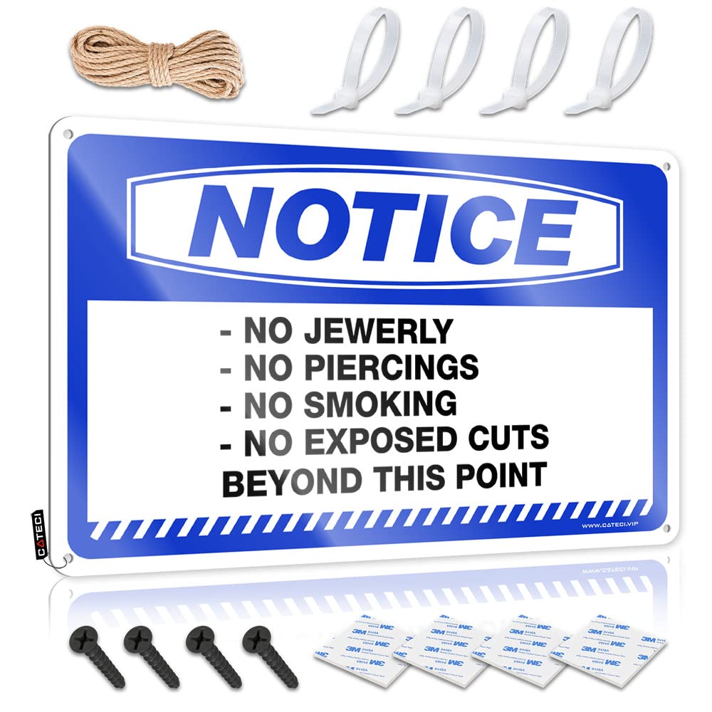 IBWNBBUSN Pool Zone Tin Sign Notice No Jewerly No Piercings No Exposed Cuts No Smoking Tin Sign Funny Sign Decor Funny Vintage Metal Sign