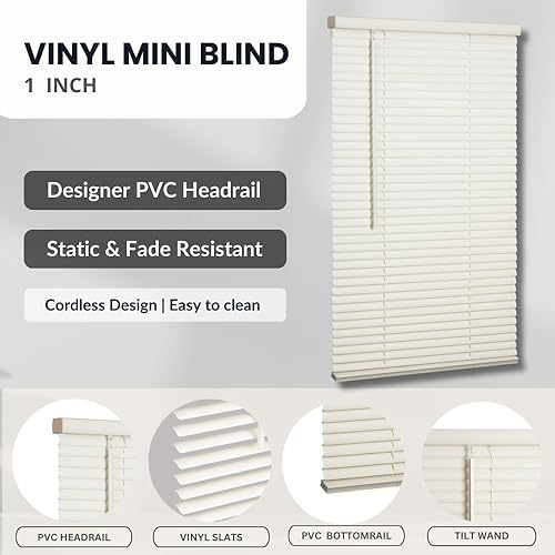 Miniatura 4 de LOTUS & WINDOWARE - Persiana pequeña de vinilo sin cuerda 1 pulgada