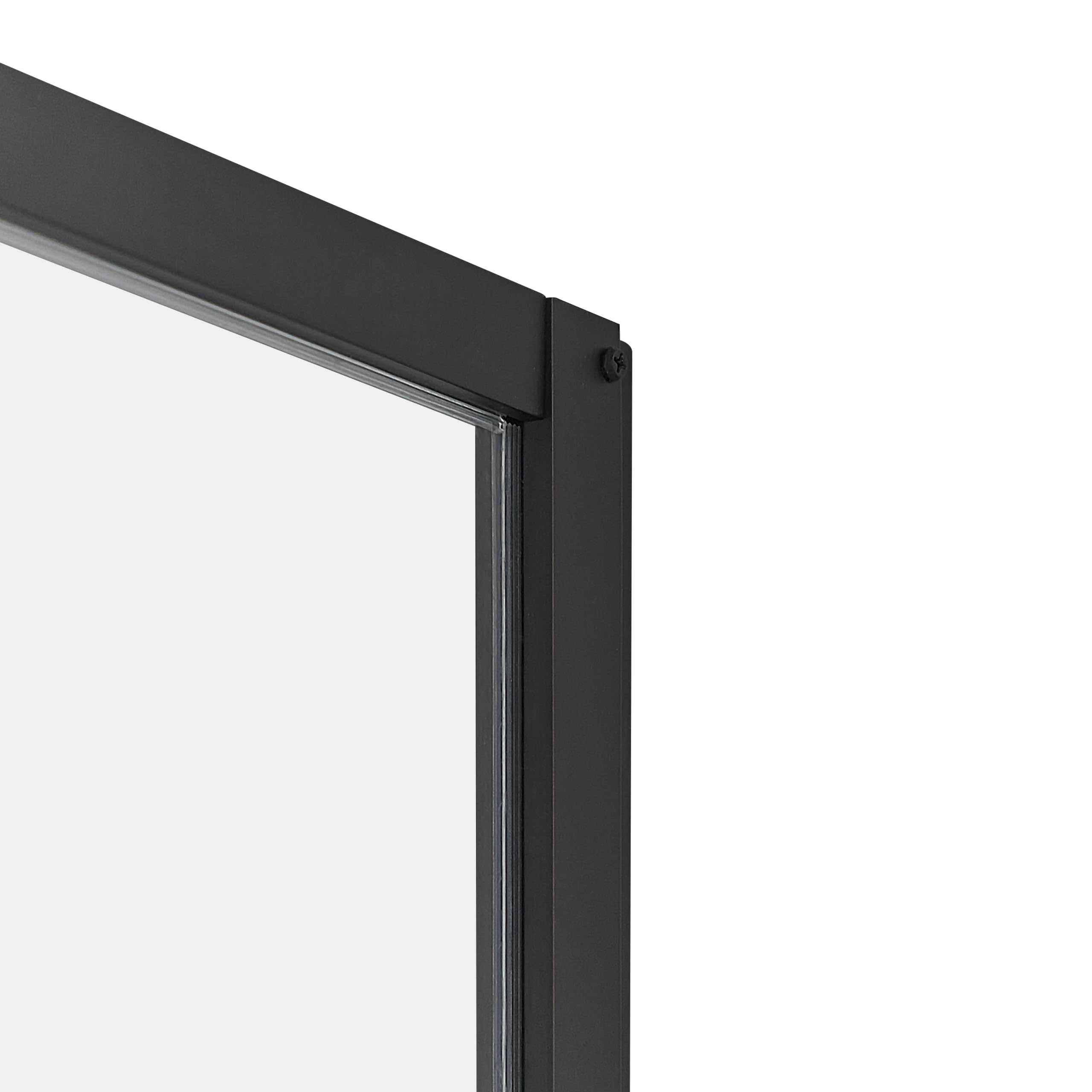 Cabina de ducha vidrio templado puerta doble corredera negro 80 x 80 x 185 cm Tela