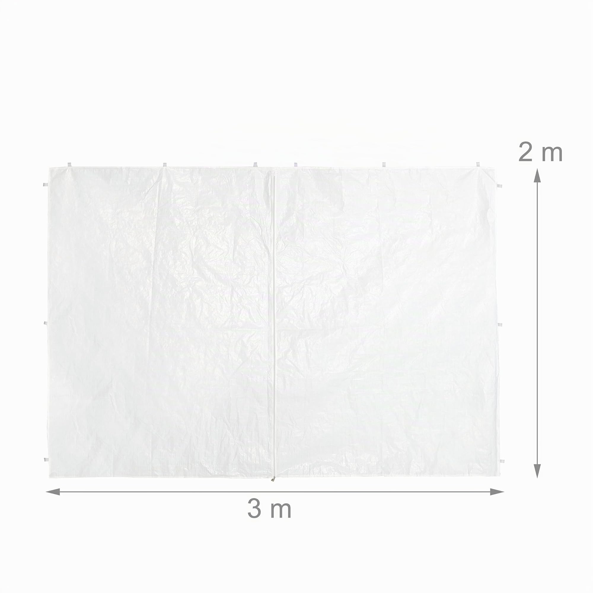 Relaxdays Tende per Gazebo Laterali, Set da 4, Telo Impermeabile in PVC, Pareti 3x2 m, 3 con Finestre, Parasole, Bianco