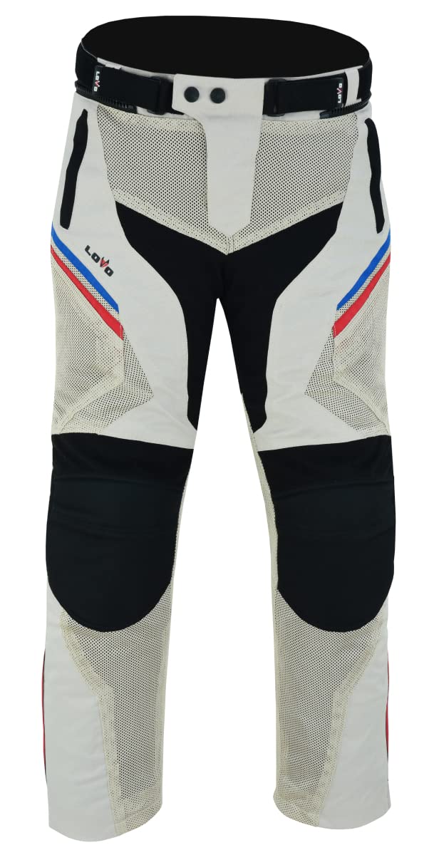 LOVO - Pantalon Moto Verano Unisex con Diseño Perforado - Ropa de Motociclismo para Hombre y Mujer - Confort y Ventilación Óptima - Protecciones Integradas en Rodillas y Caderas - Estilo Moderno