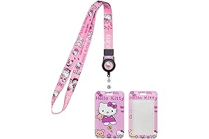 Retractable Kawaii Cat Lanyard with ID Badge Holder for Kids