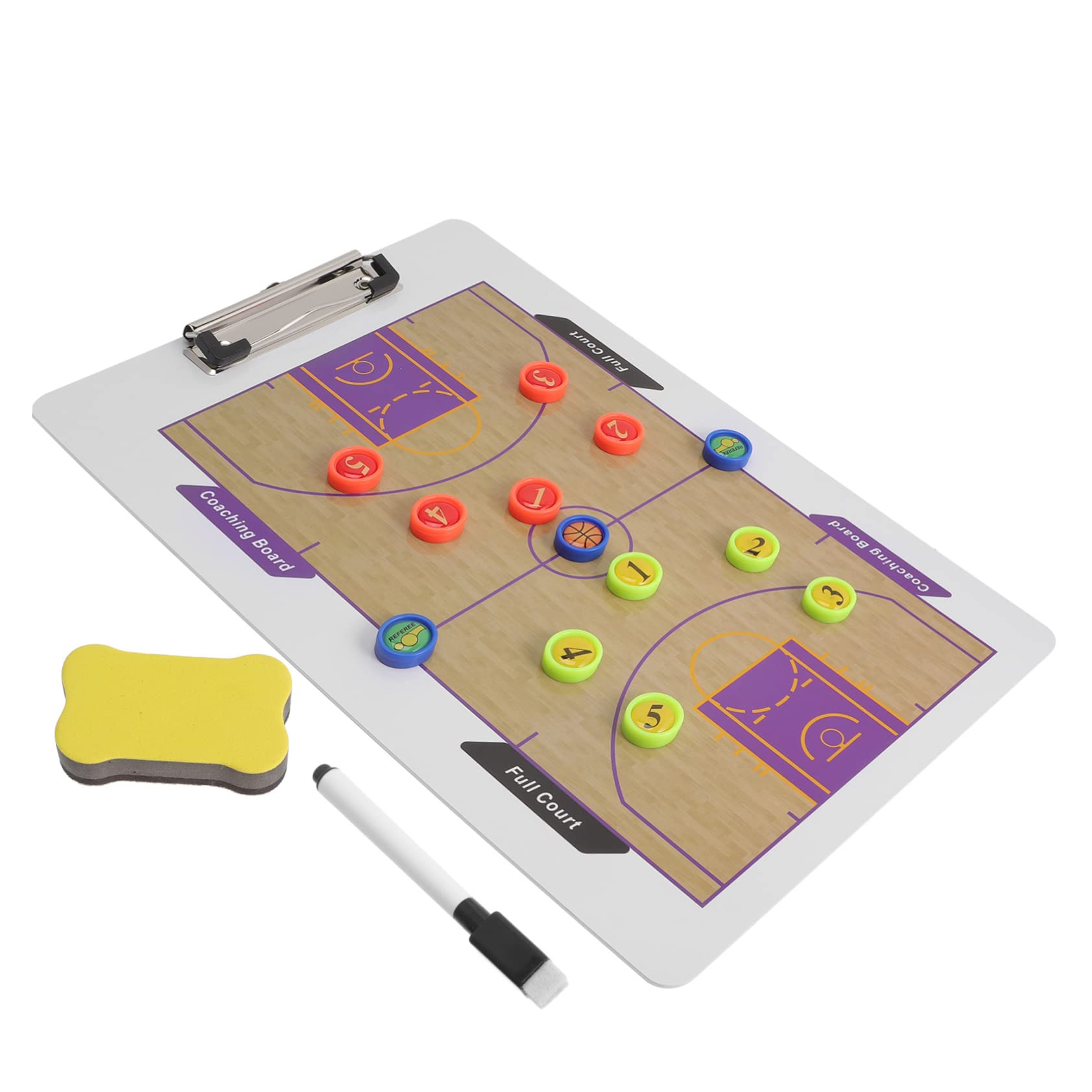 Milisten Tableau De Stratégie De Basket-Ball Portable Magnétique en PVC, Effaçable à Sec, Entraîneurs Et Entraînements, Matchs Et Compétitions