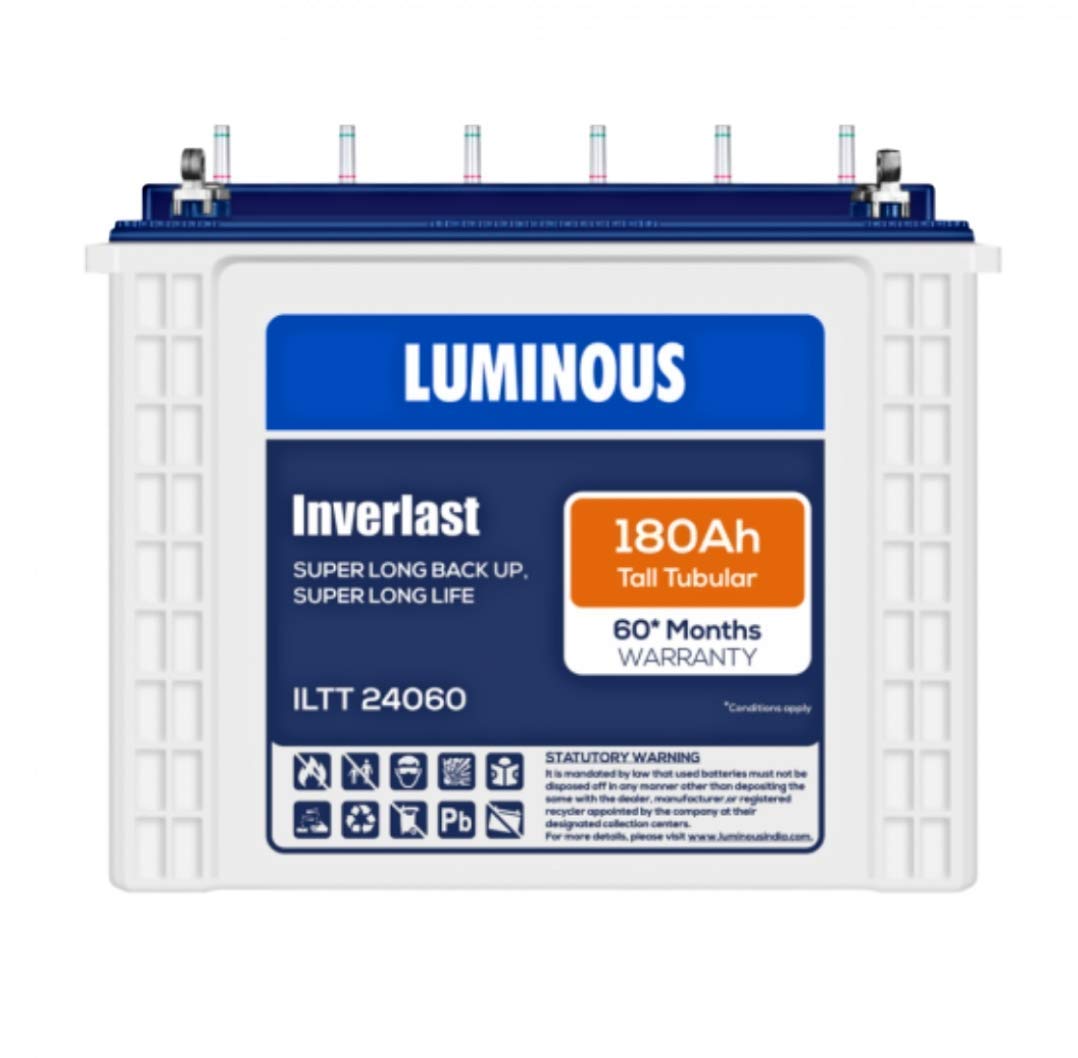 Luminous Inverlast ILTT24060 180Ah Tall Tubular Inverter Battery - Image 1