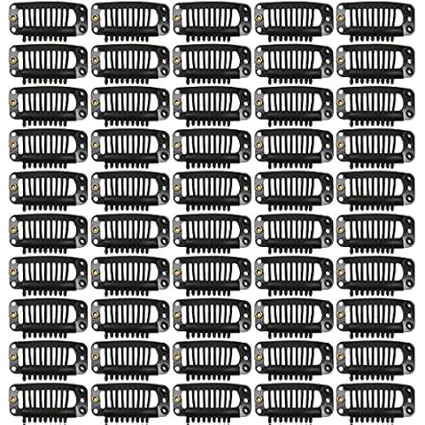 50 Pcs 9-teeth Wig Clips for Hair Extensions Cover