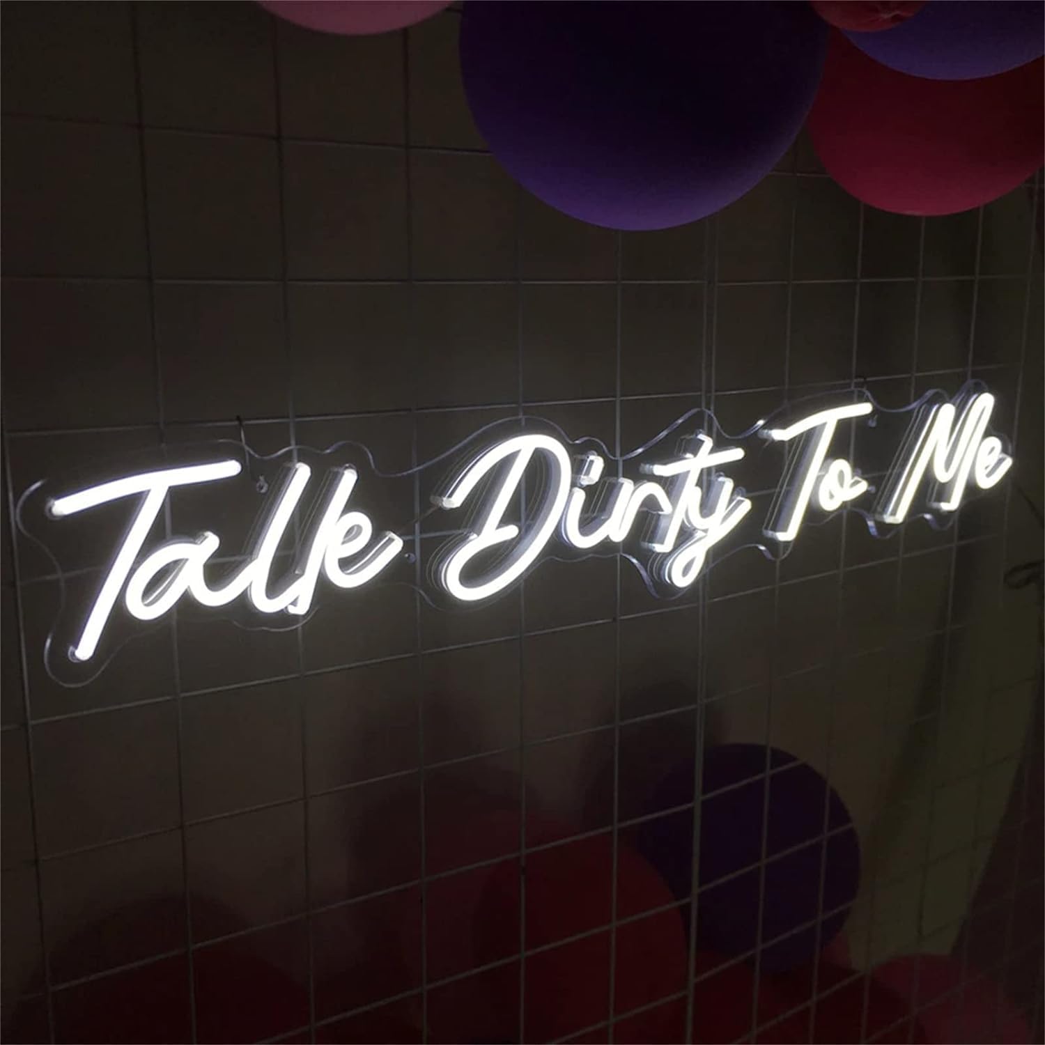 Neon LED Sign Talk Dirty to Me Neony, dekoracje baru Zasilany przez USB Akrylowe zimne białe neony LED 53X17cm